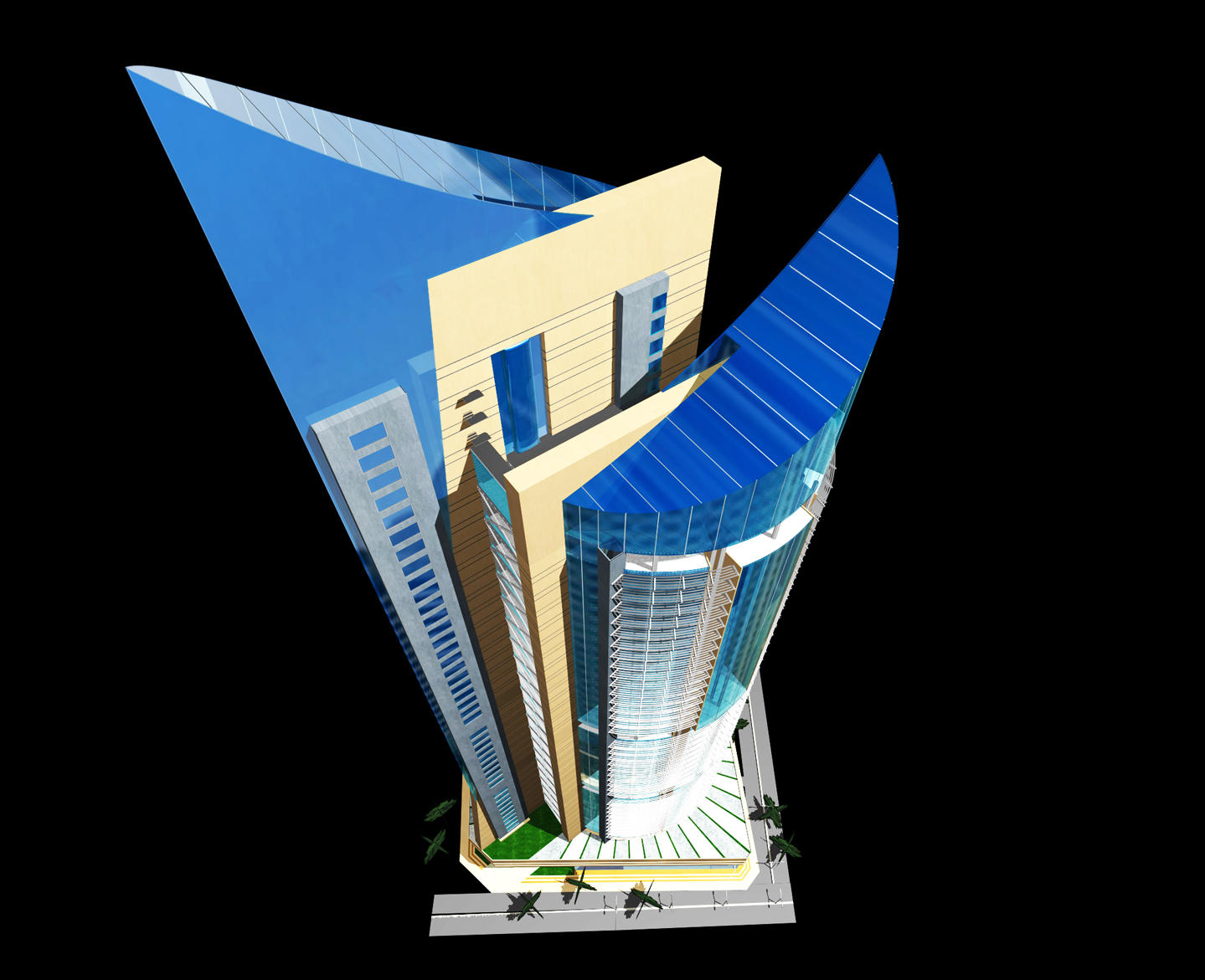 Sayah Residential Tower Competition-Dubai-Rank 2 Winner-2002 ... - High-Class Residential Tower Design Competition